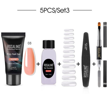 Rosalind Pure Color Poly Nail Gel Kit 5PCS/Set